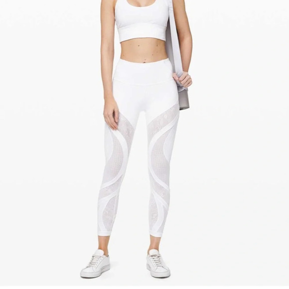Lululemon NWOT Wunder Under High Rise Tight 25” Inseam Mesh Lace Size 8 - Picture 1 of 14
